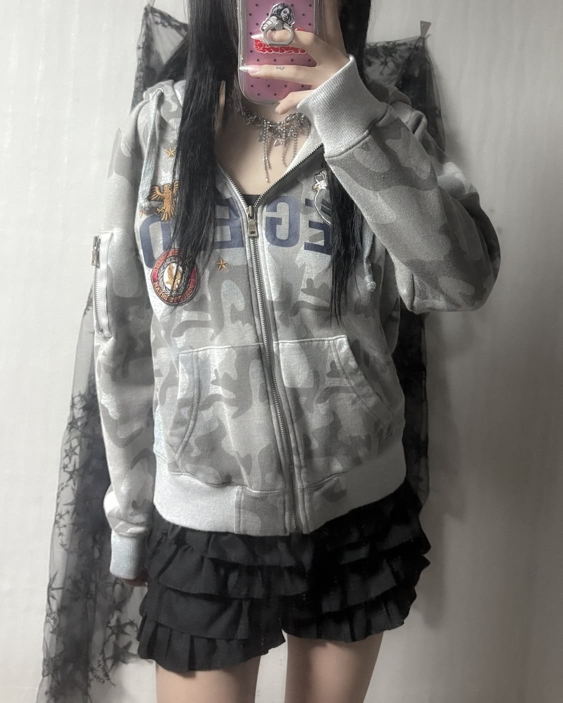 펑크 y2k 패치 포인트 후드집업  상품이미지2