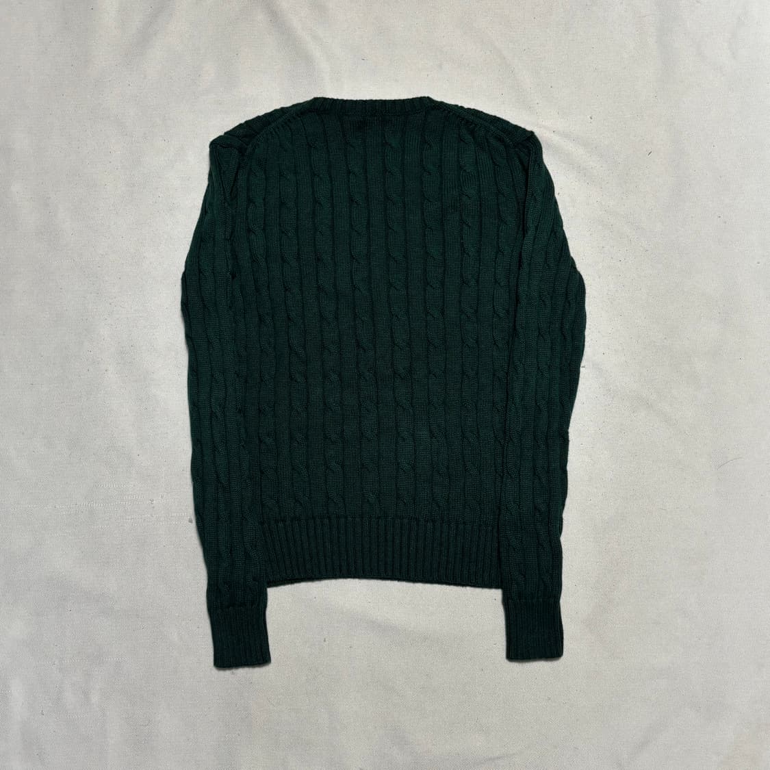 S 폴로랄프로렌 화이트 포니 여성용 그린 케이블 니트 상품이미지3