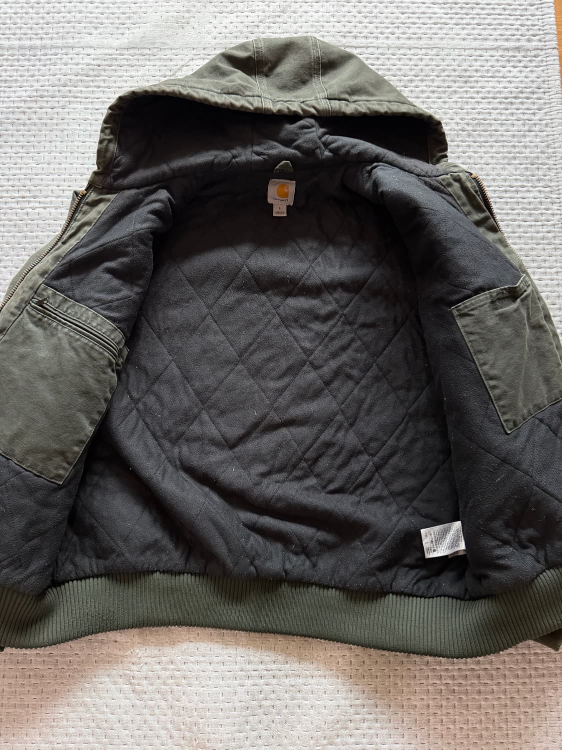 [L] 칼하트 j130 샌드스톤 덕 액티브 자켓 모스 상품이미지2