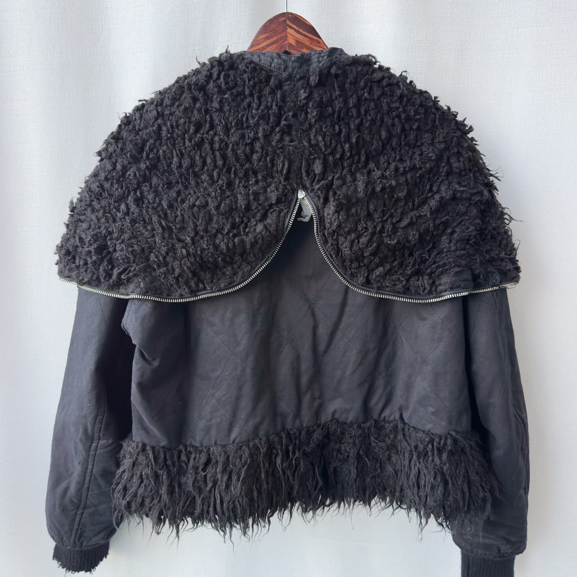 디젤 N-2B 투웨이 퍼 후드 자켓 블랙 90(S) 상품이미지7