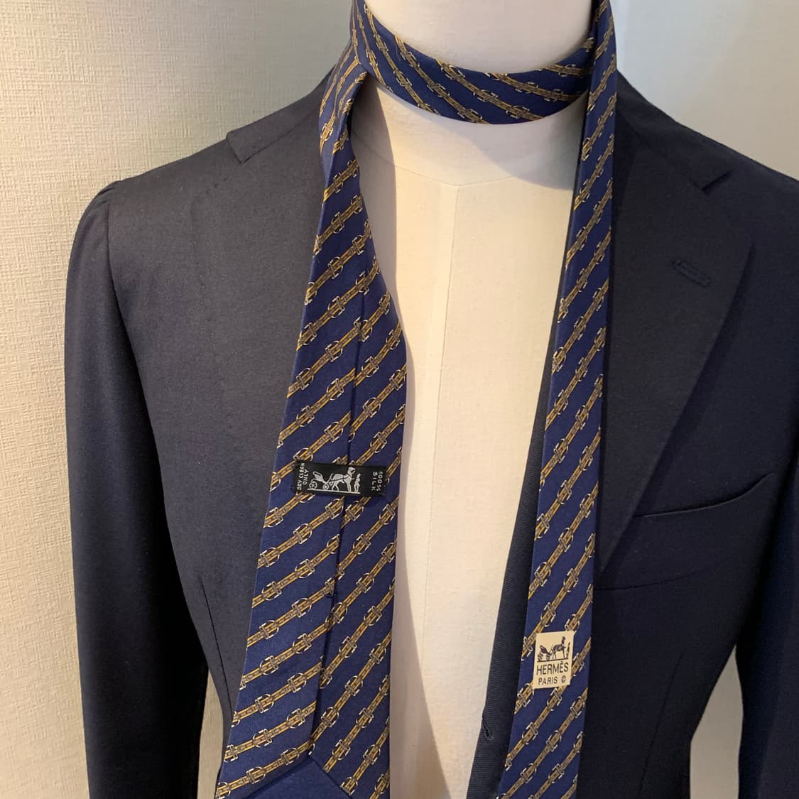 에르메스(HERMES) 명품 100실크 프랑스 빈티지넥타이 A등급 상품이미지2
