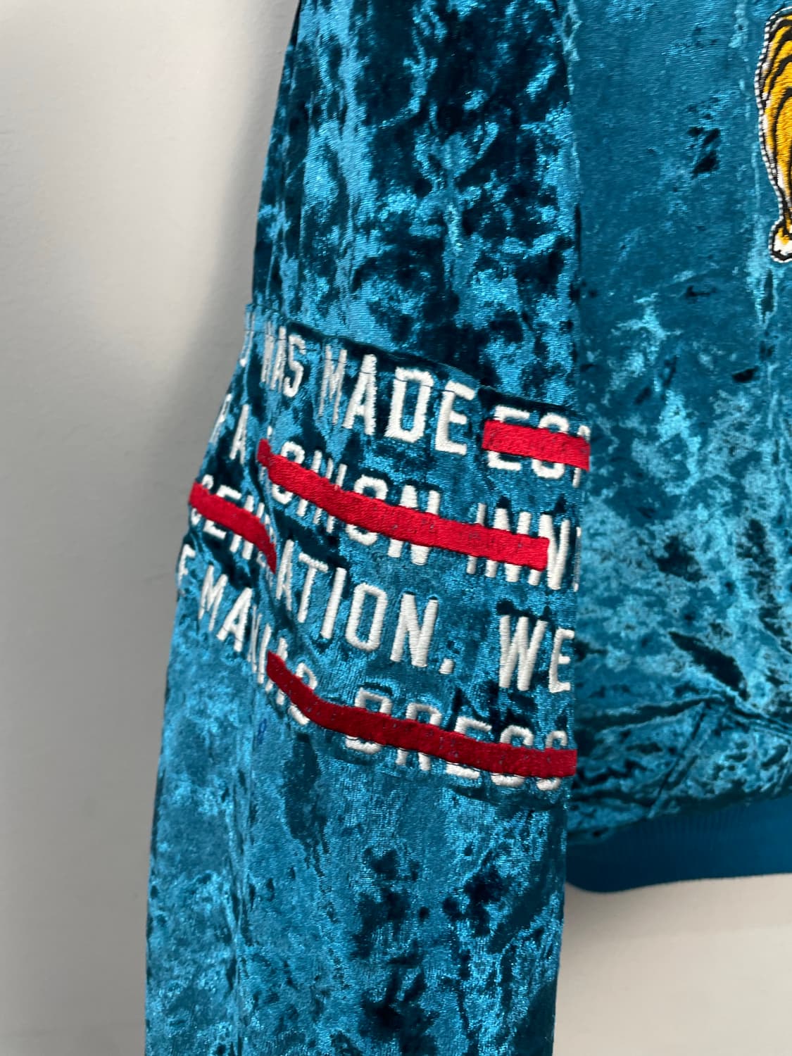 에비수 타이거 벨루어 벨벳 블루종 자켓 H1969 상품이미지4