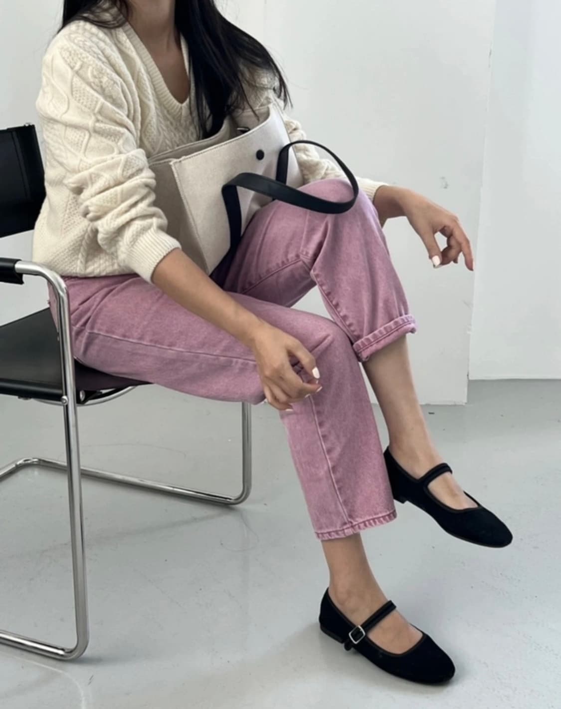 깔량)피그먼트 워싱진 인디핑크 55사이즈(새상품) 상품이미지2