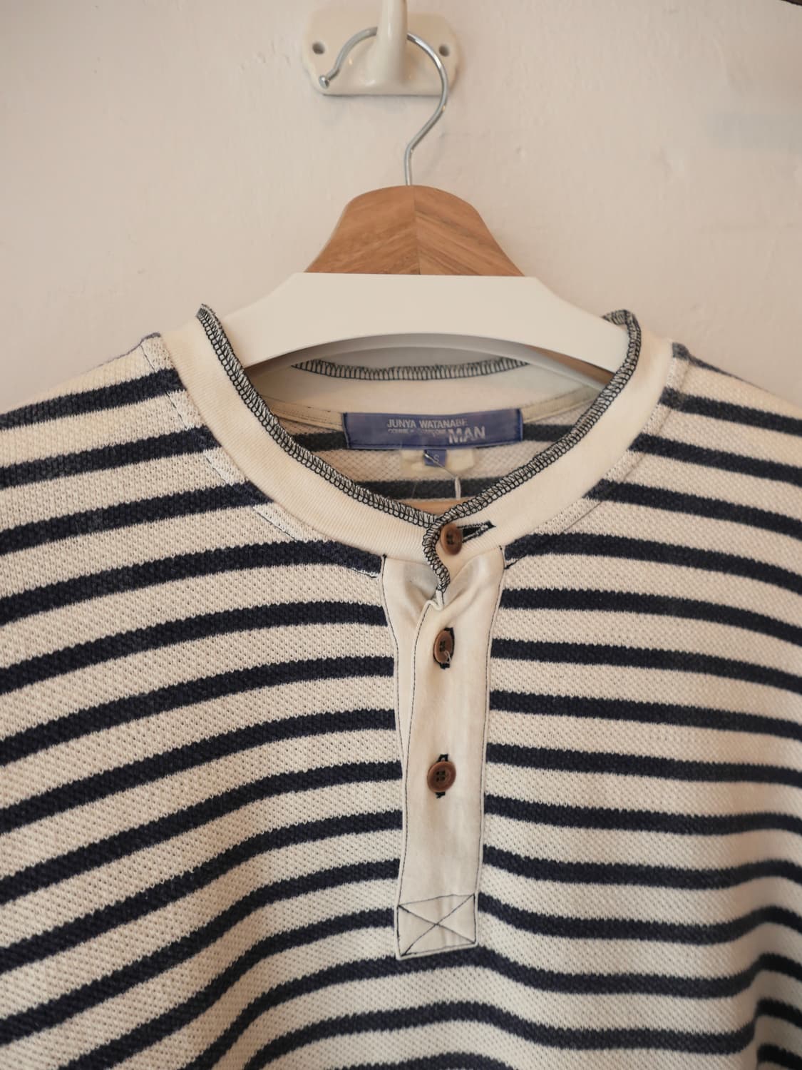 준야 와타나베 스트라이프 헨리넥 롱슬리브 상품이미지3
