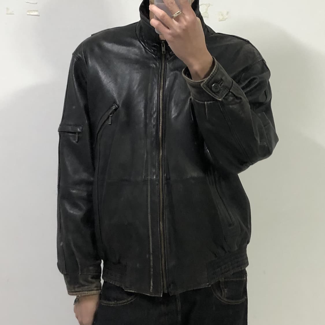 1980s Westbury 레더자켓  상품이미지3