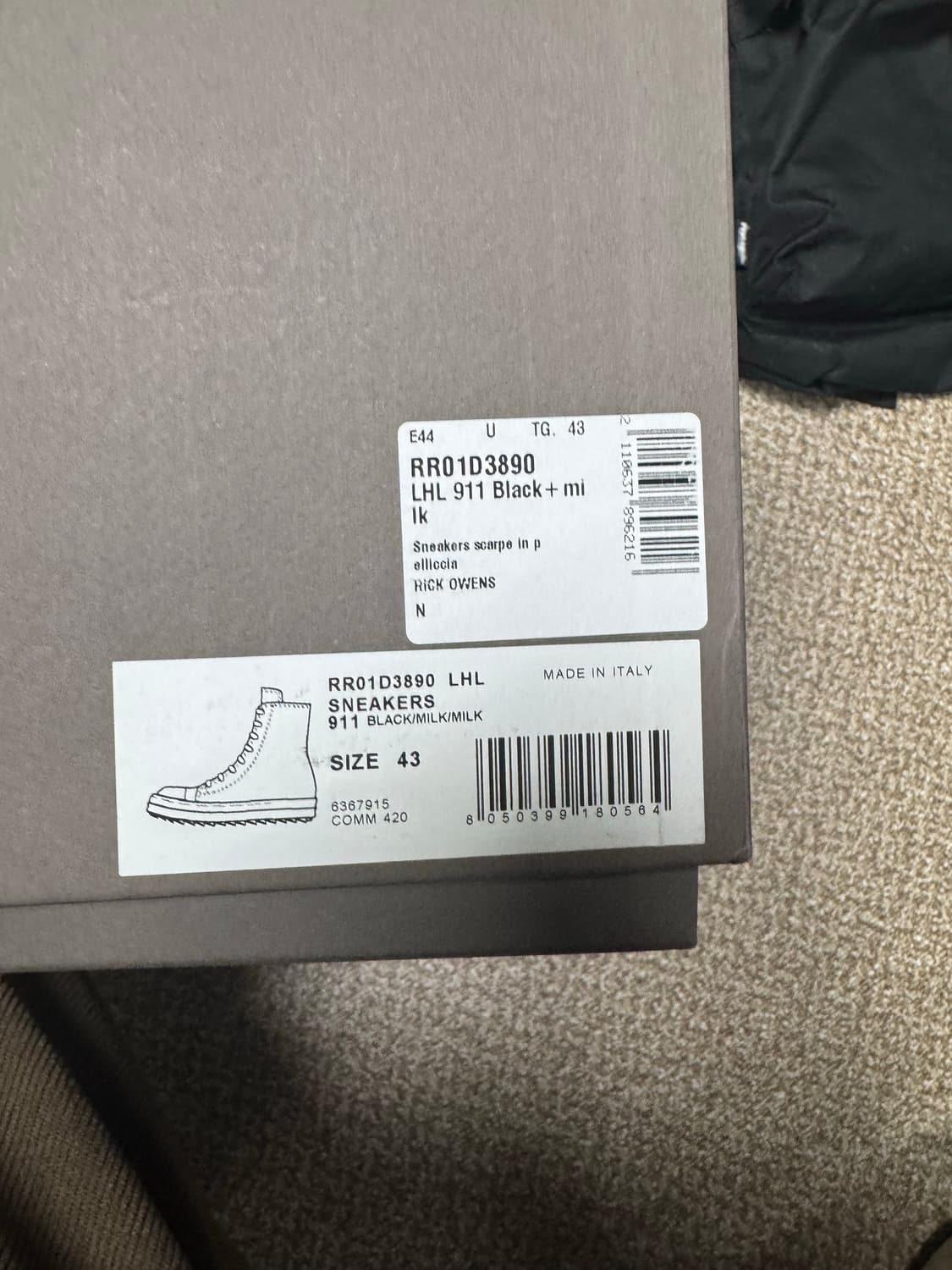 릭오웬스 릭컨 라몬즈 송치 24SS 43 size 상품이미지8