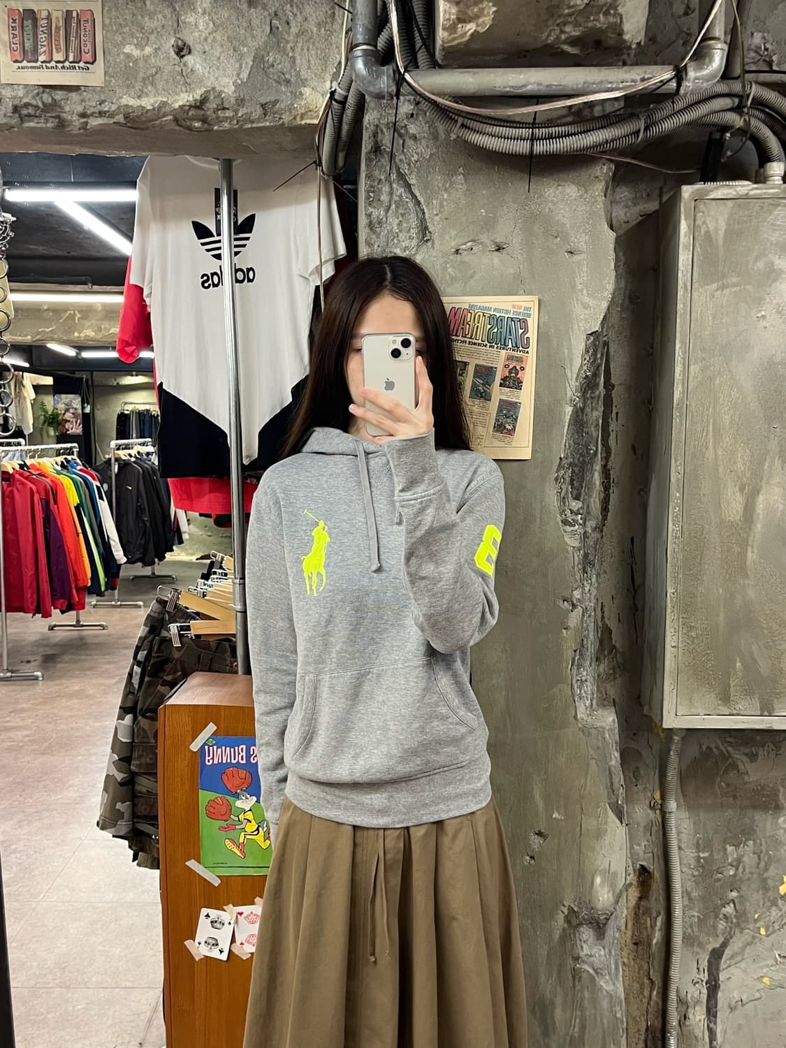 폴로 랄프로렌 빅포니 후드티 그레이 XS #csz1398 상품이미지2