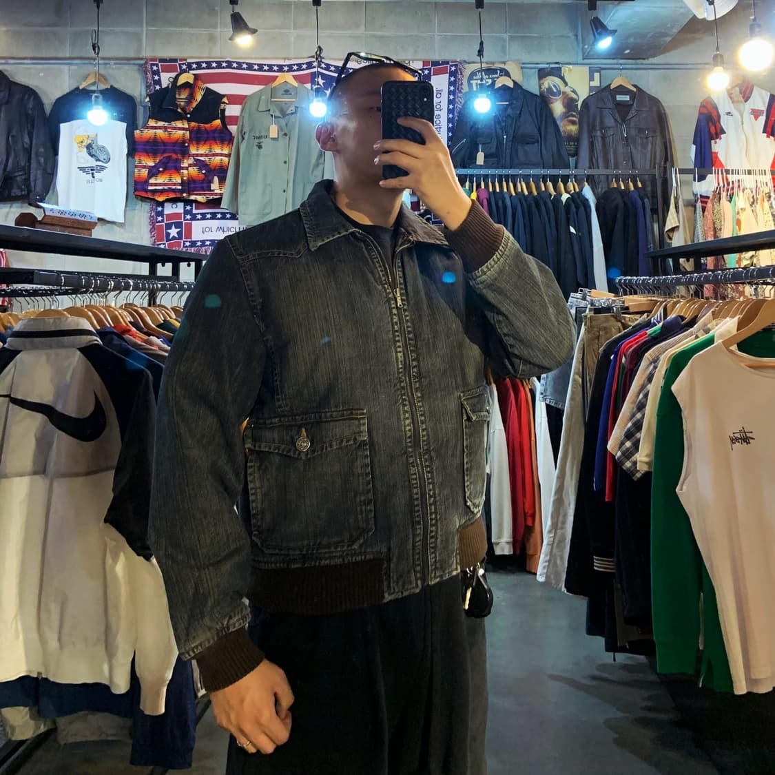 ONG Jean 오엔지 00s 데님 A-2 플라이트 자켓 L y2k 상품이미지1