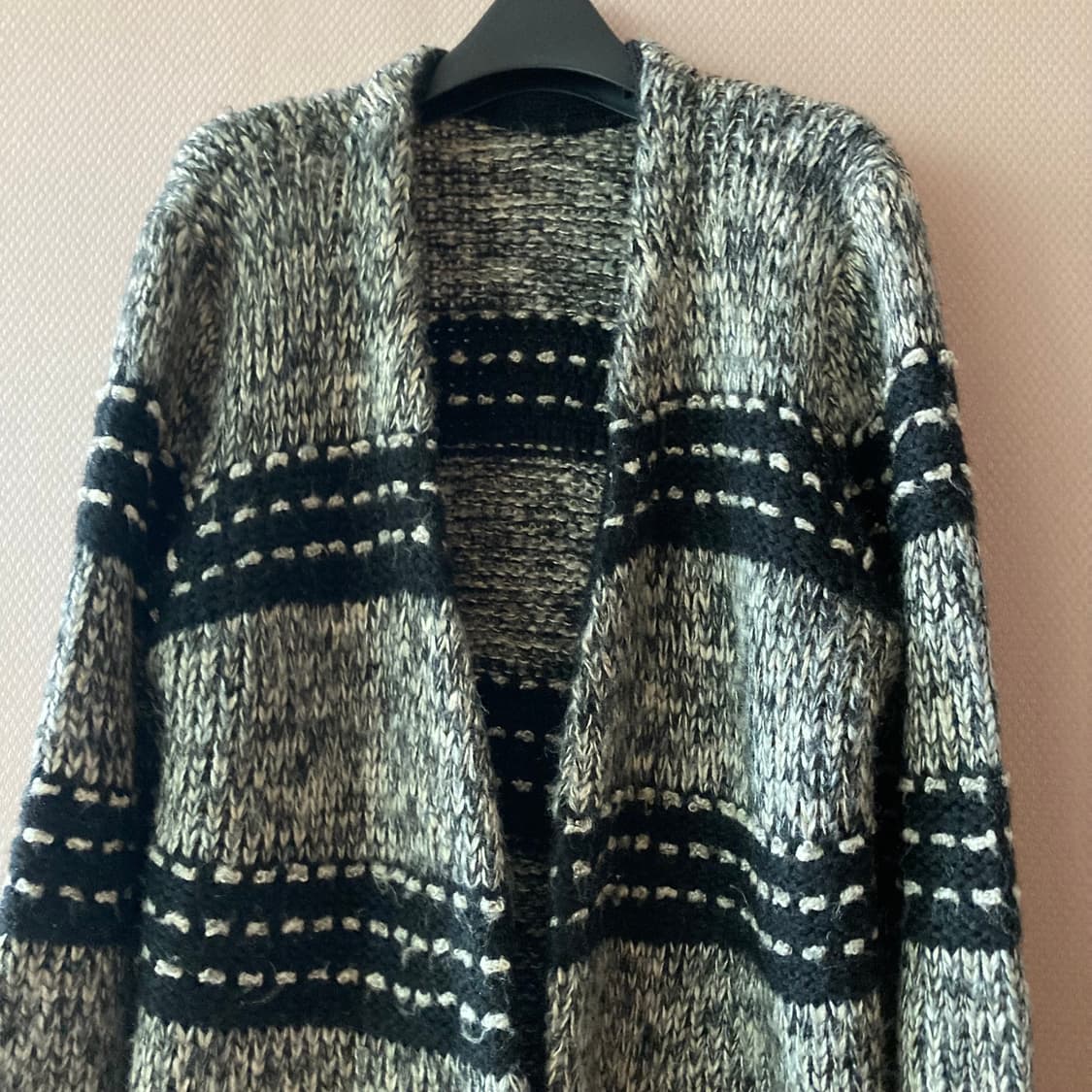 도톰 루즈핏 롱 니트 가디건 (총장 90 / 가슴 50) 상품이미지2