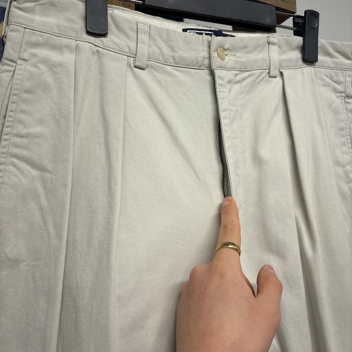 90s 폴로 랄프로렌 클래식 더블 플리츠 치노팬츠 스모키화이트 N763 상품이미지5