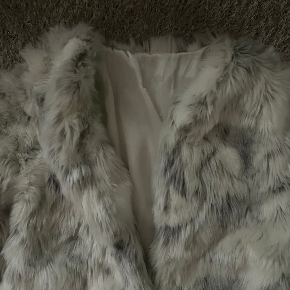 화이트 그레이 믹스 퍼 자켓 상품이미지3