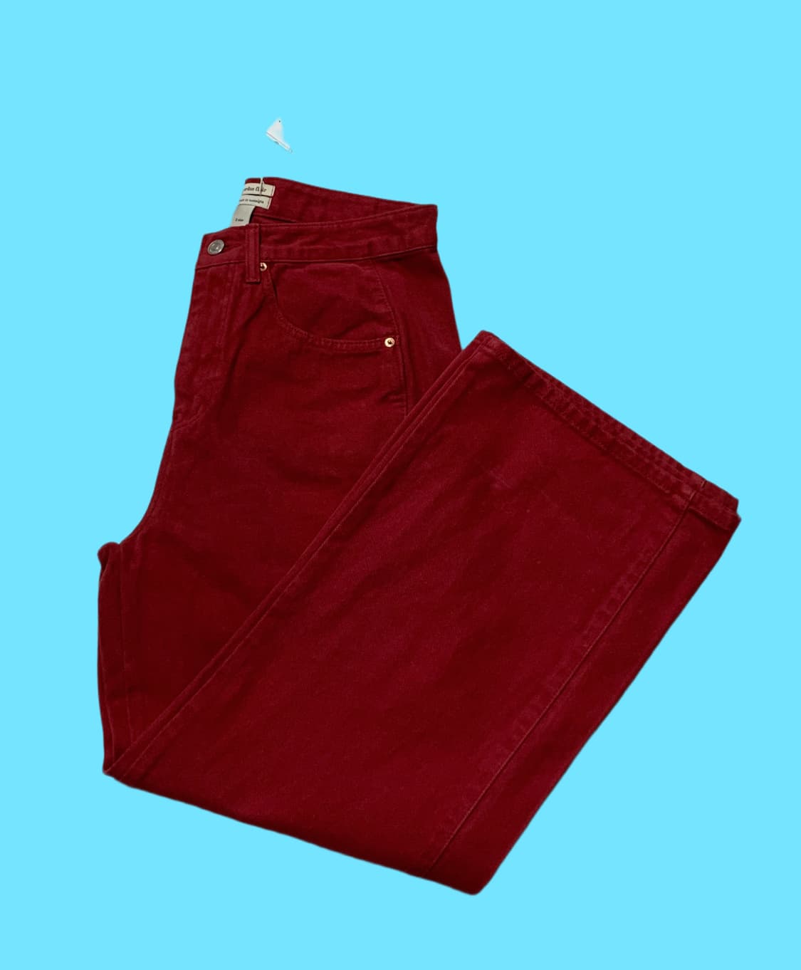 오버듀플레어 코튼와이드데님 레드 1size (새상품) 상품이미지2