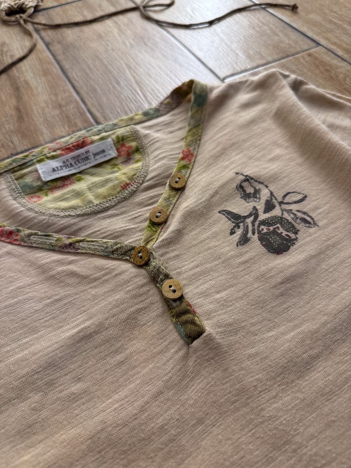 Floral Woodbutton T-shirt 0077 상품이미지2