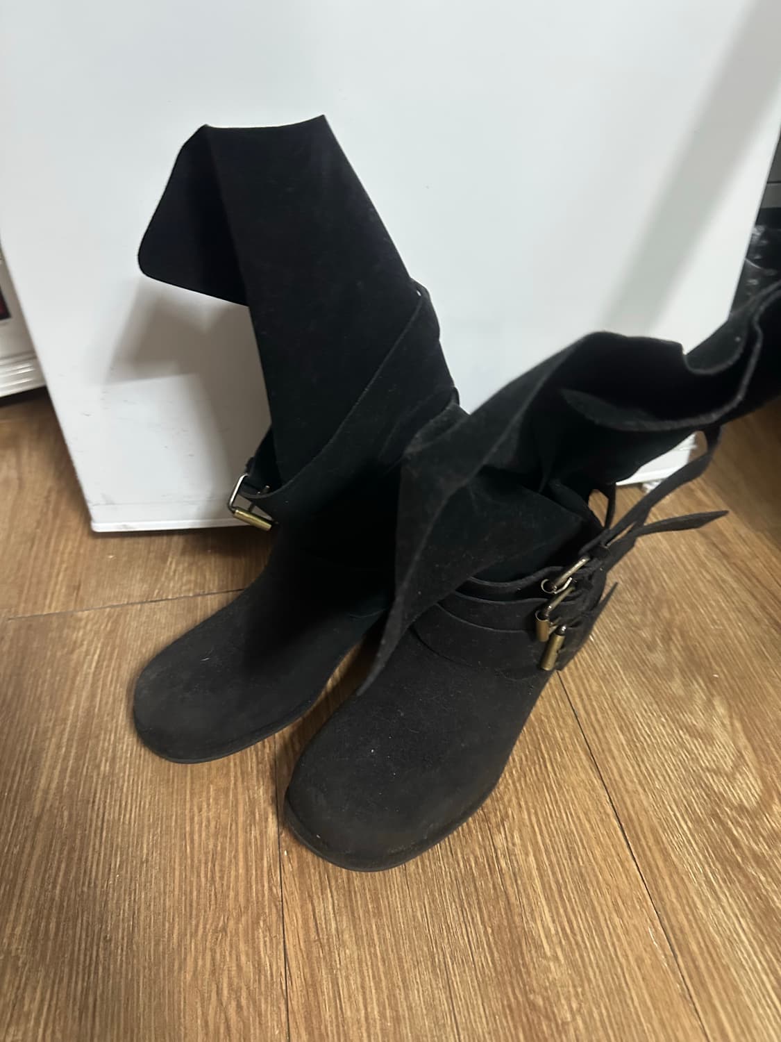 블랙 버클 스웨이드 부츠 워커 250 사이즈 상품이미지1