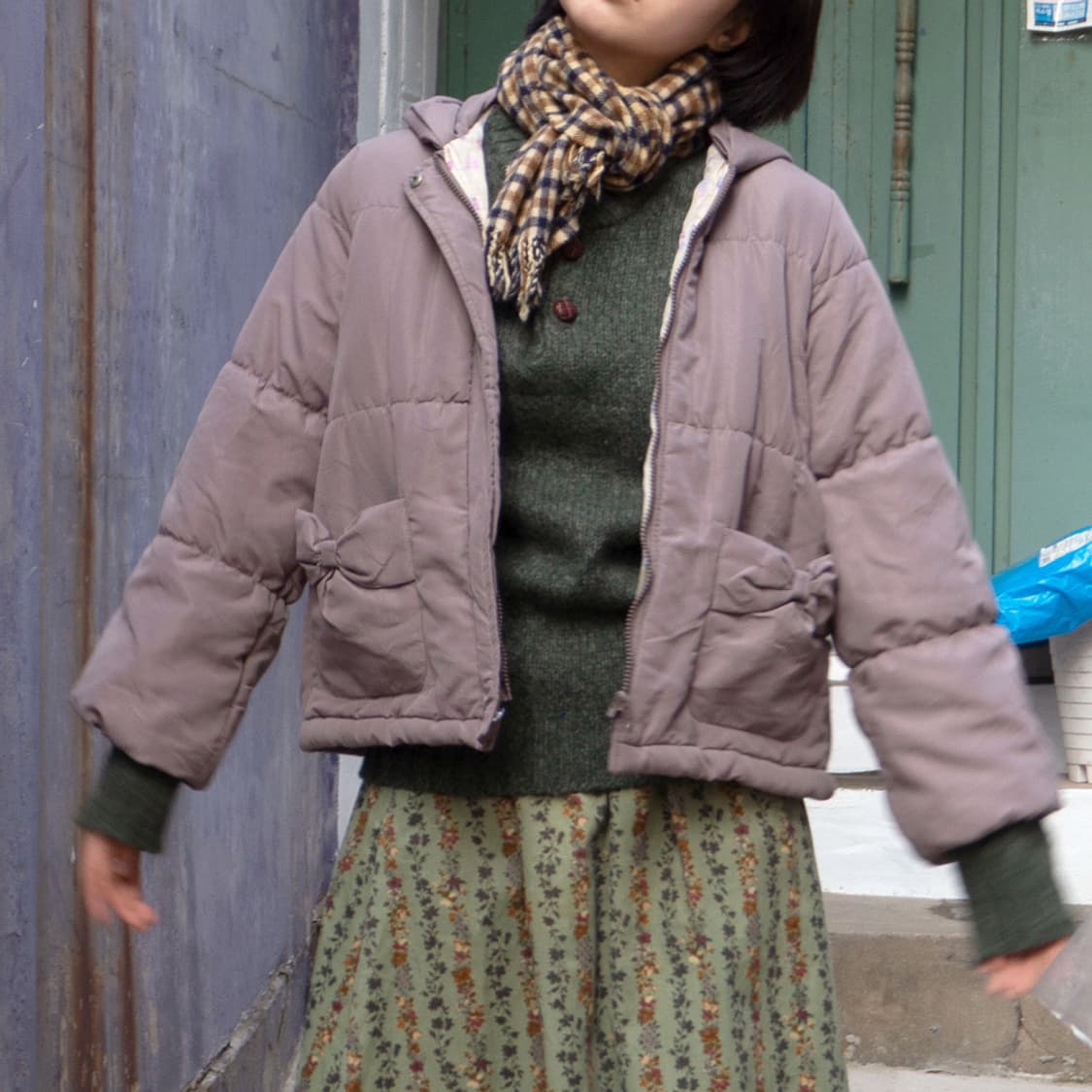 우드 체크 프린지 머플러 상품이미지8