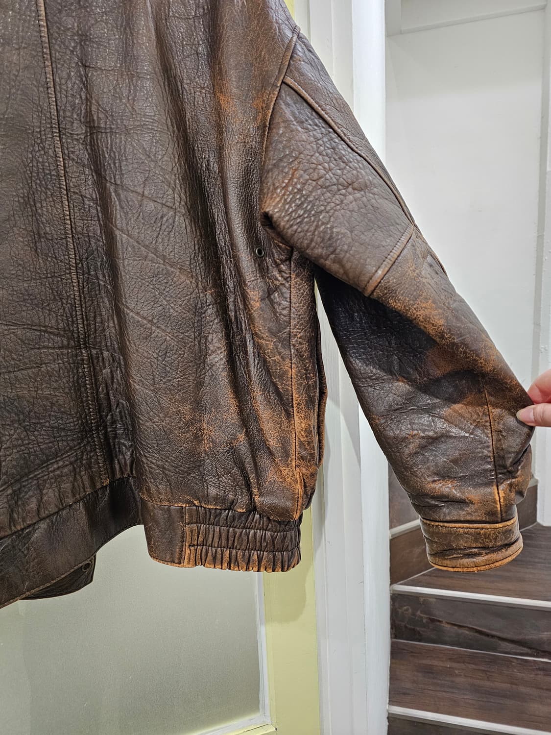 Lold Anthony 에이징 워싱 램스킨 자켓 상품이미지9