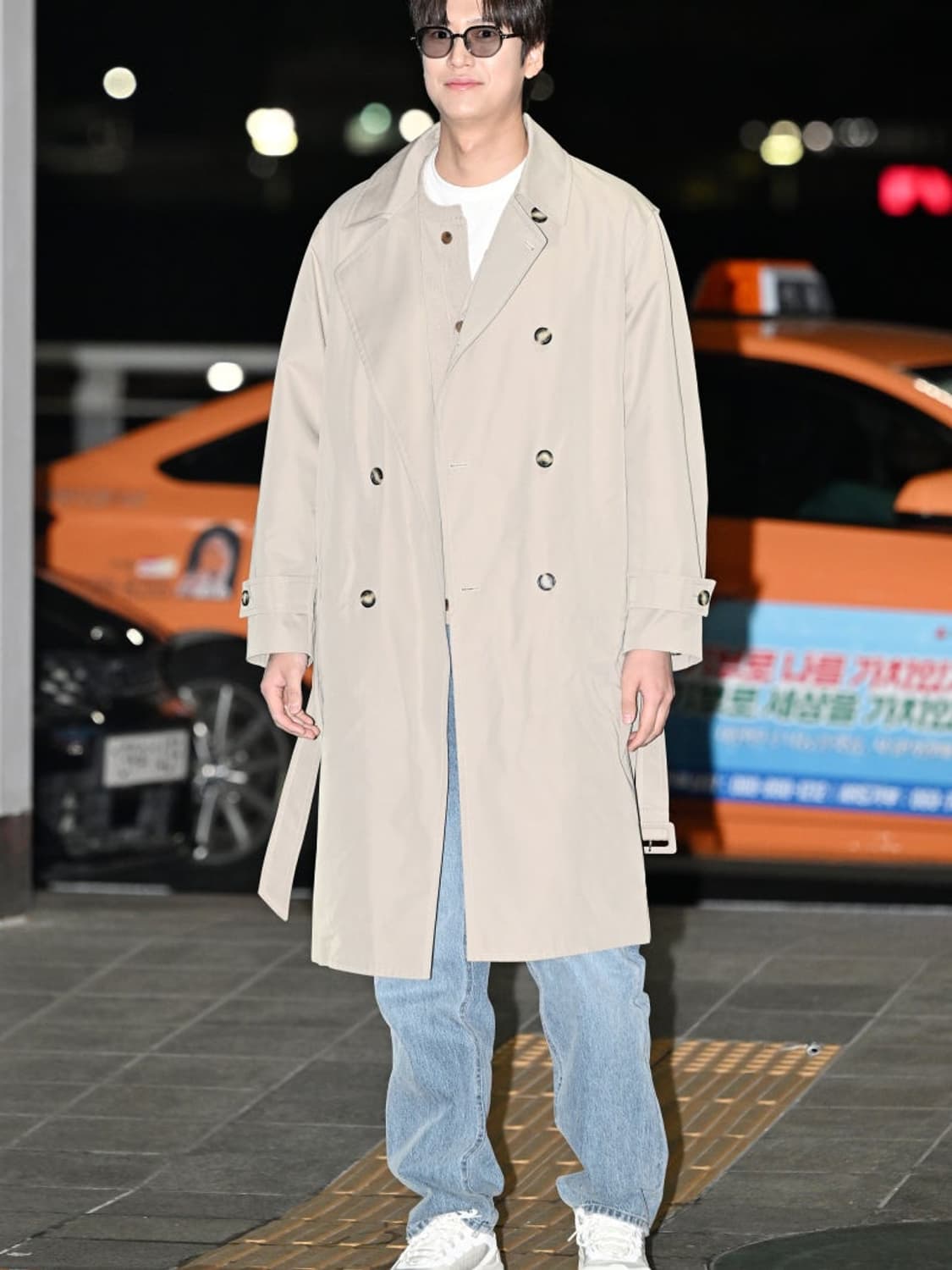 타임 옴므 이중 레이어 트렌치 롱 코트 상품이미지1