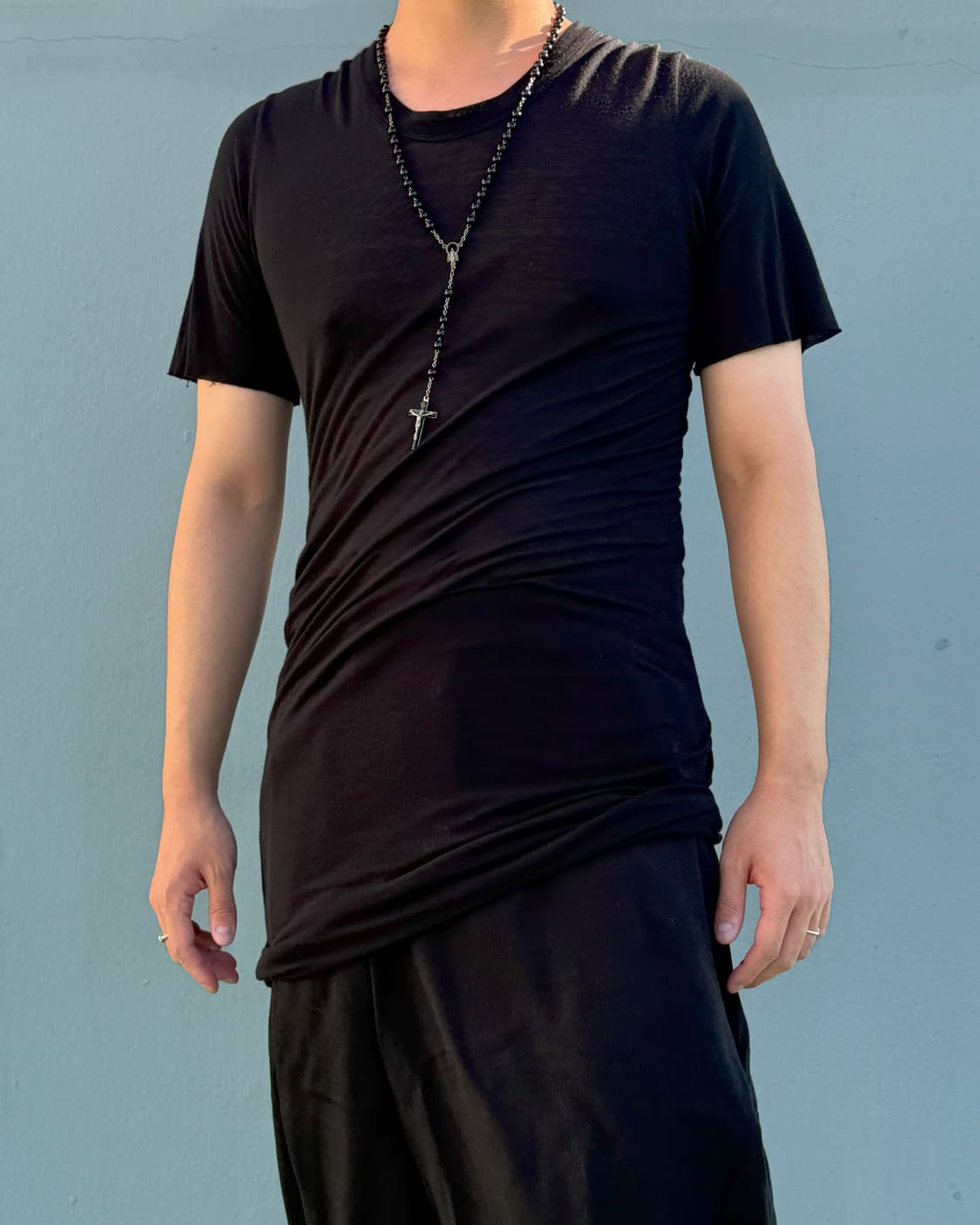 Rick Owens SS17 Silk-Blend Long T-Shirt 상품이미지1