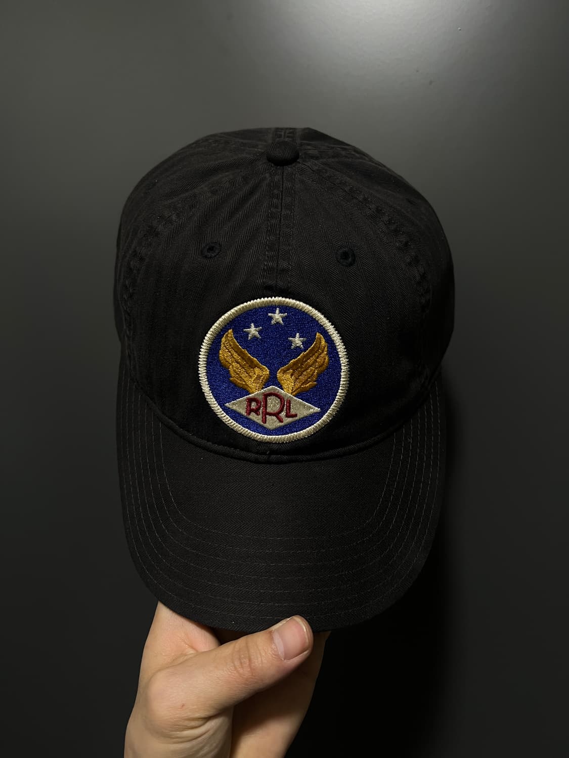 더블알엘 가먼트 다잉 트윌 볼캡 블랙 상품이미지2