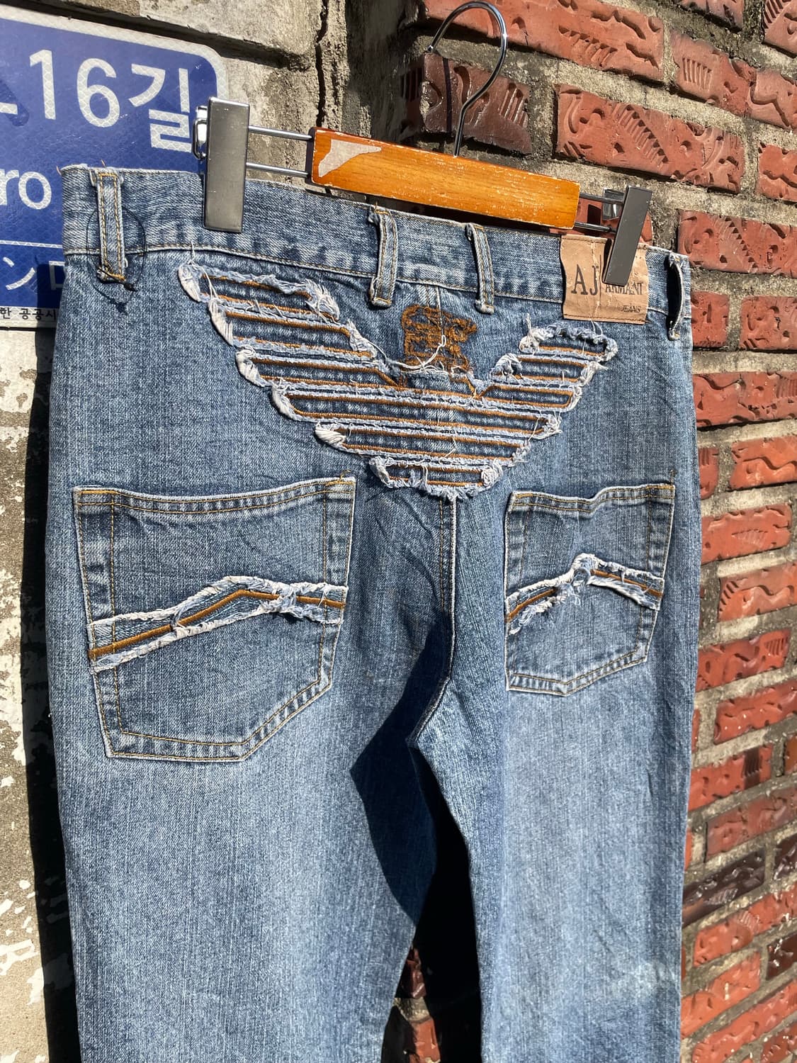 빈티지 아르마니 이글자수 부츠컷데님팬츠 상품이미지4