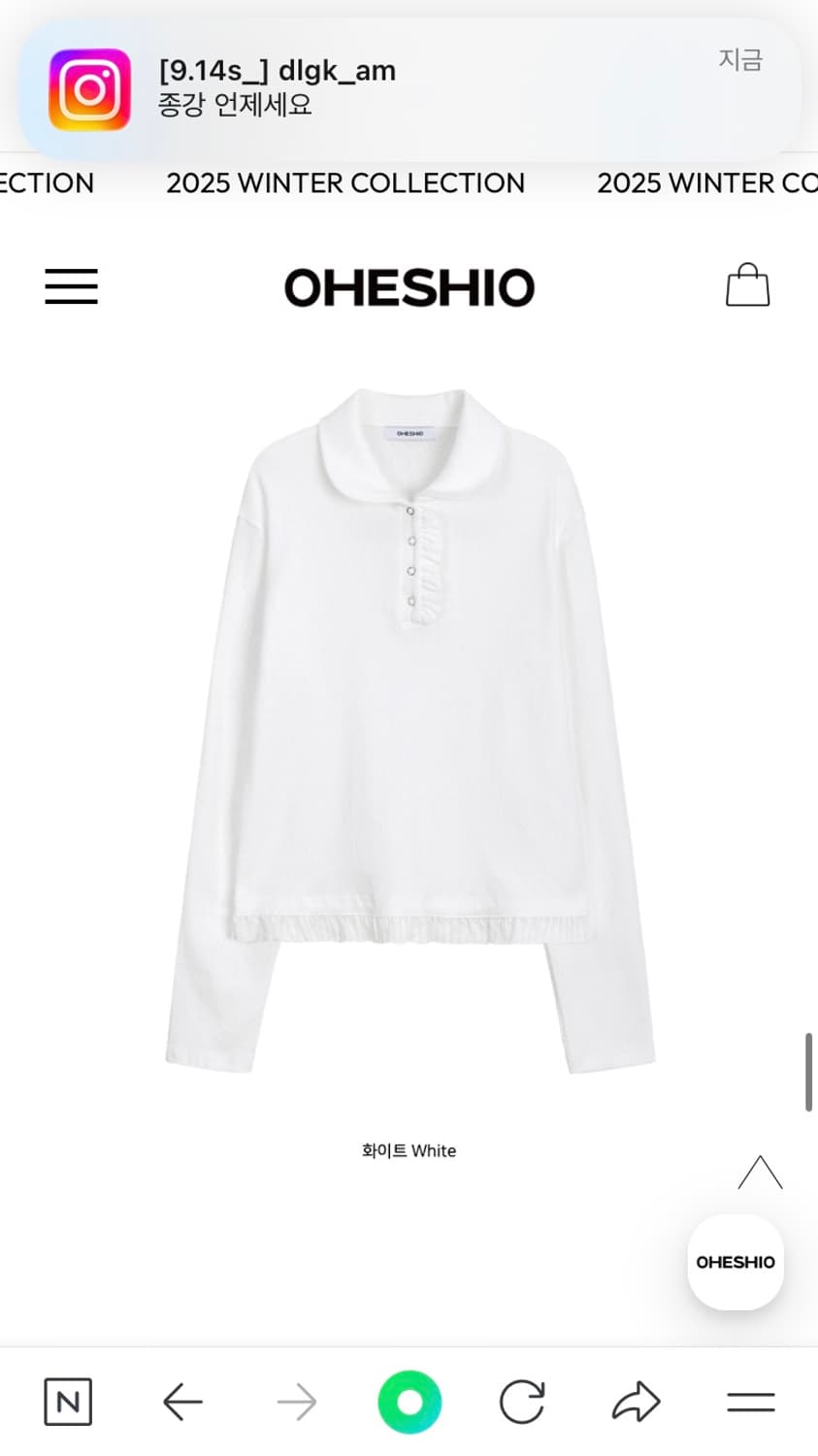 오헤시오 round collar frill long t-shirt 상품이미지3