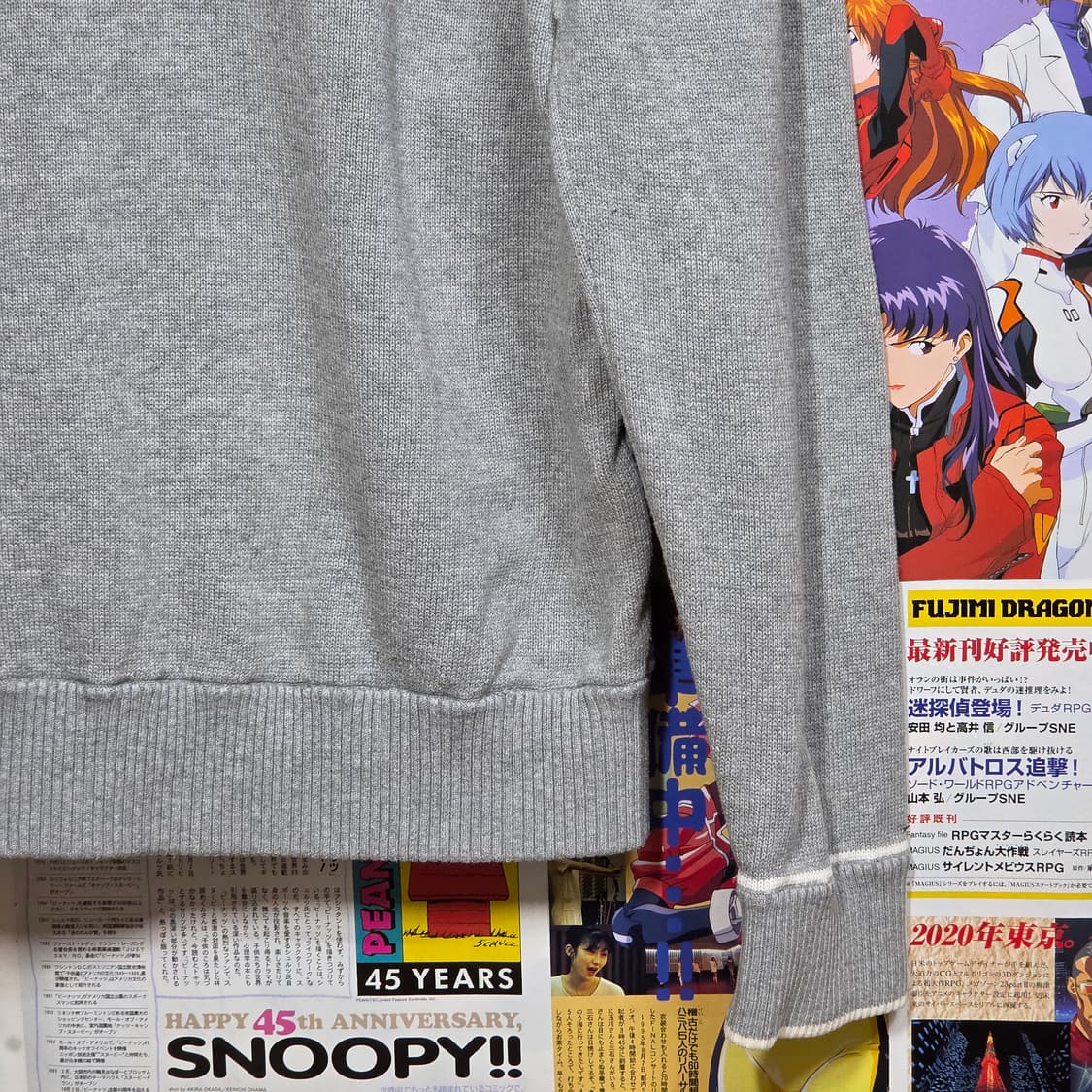 빈티지 펑크 프린팅 그레이 니트 코튼 집업 상품이미지7