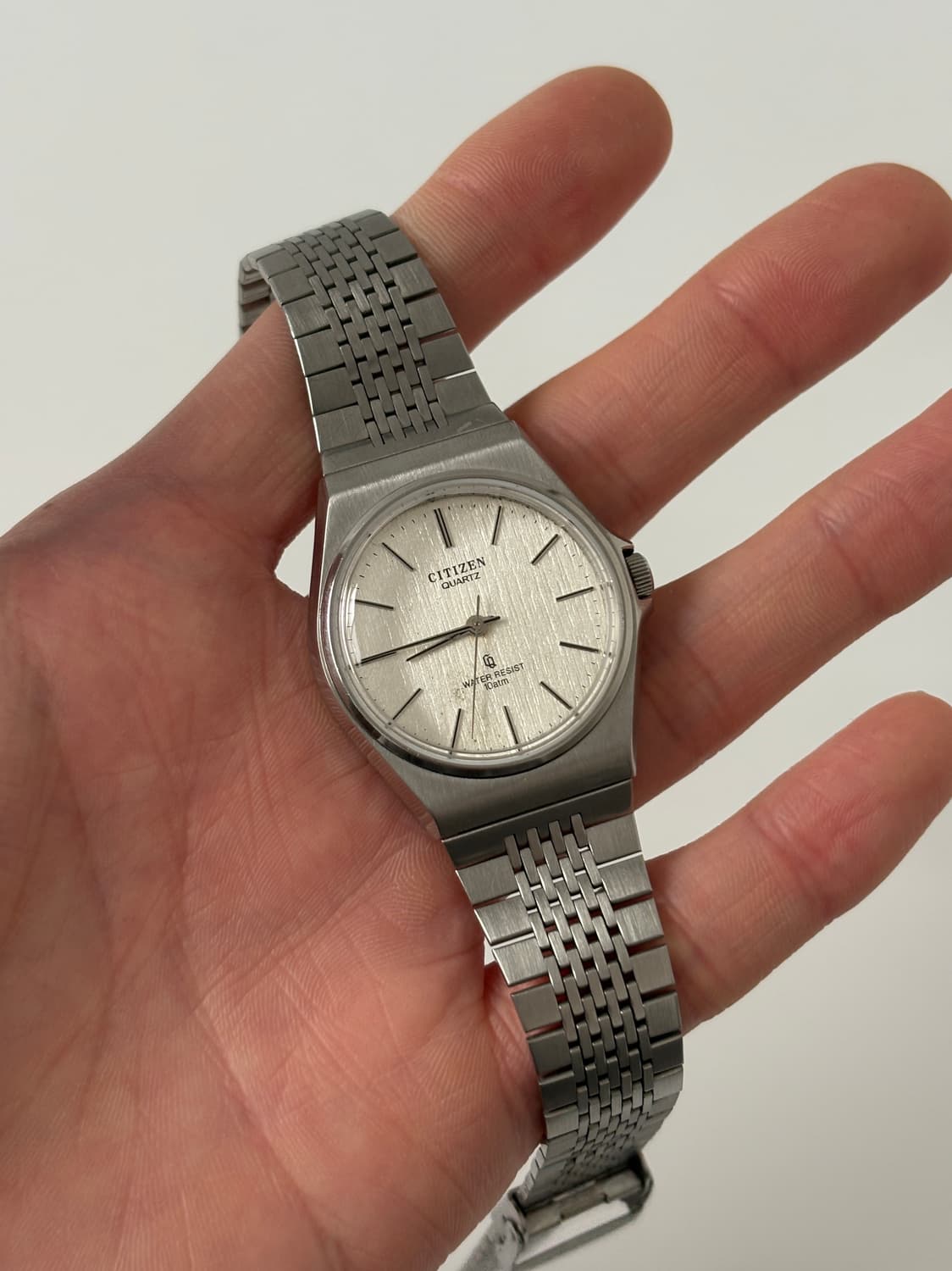 1980s CQ Texture Dial Silver Quartz 상품이미지1