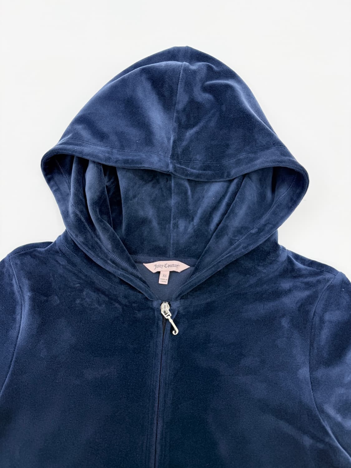 빈티지 Juicy Couture 블루 로고 벨벳 후드 집업 상품이미지6