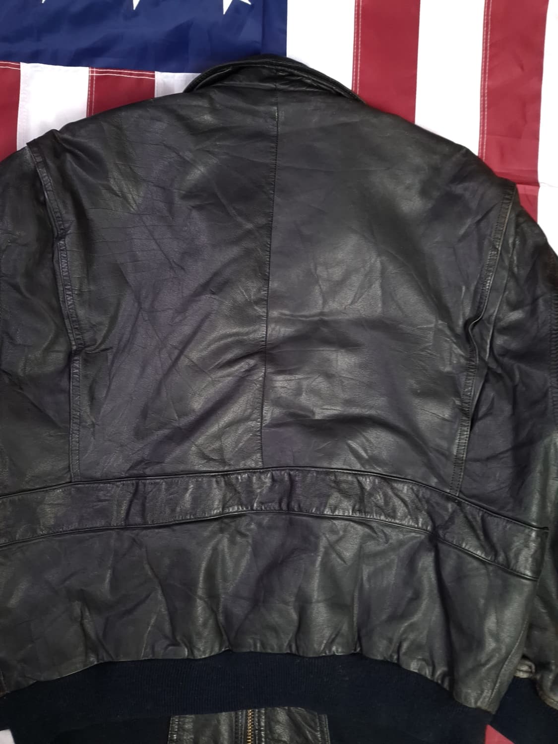 80's 국내산 일본 수출용 리얼레더 항공 자켓 상품이미지10