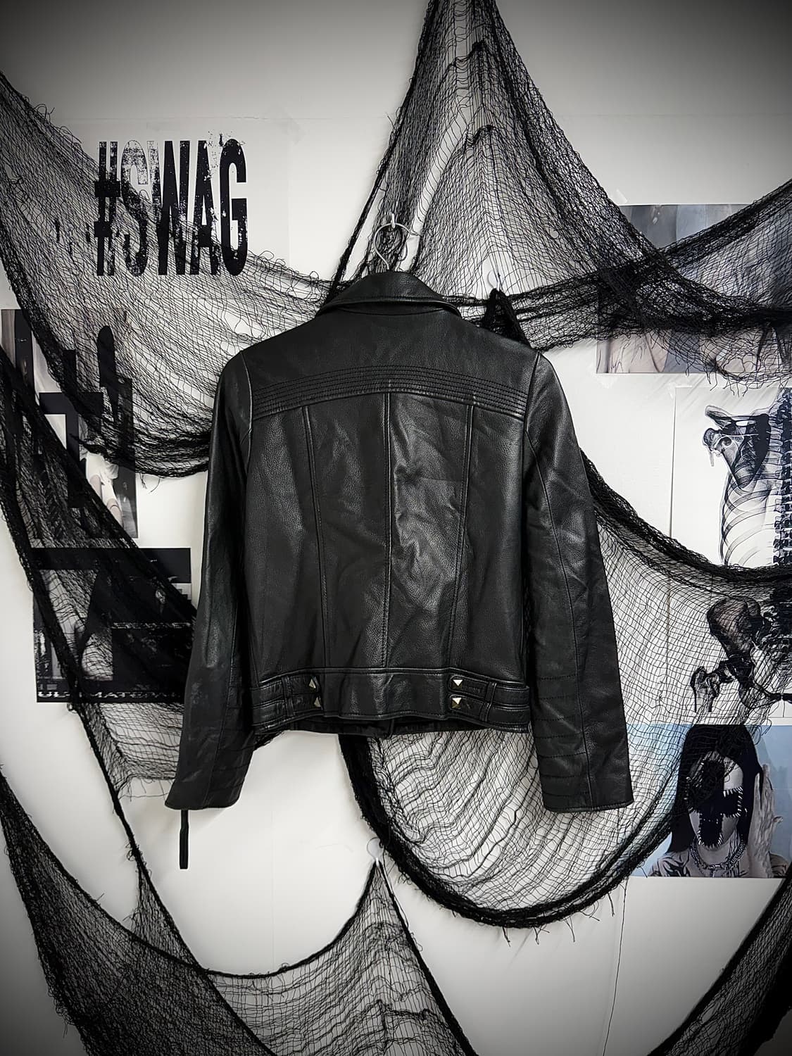 Real leather studs jacket 상품이미지4