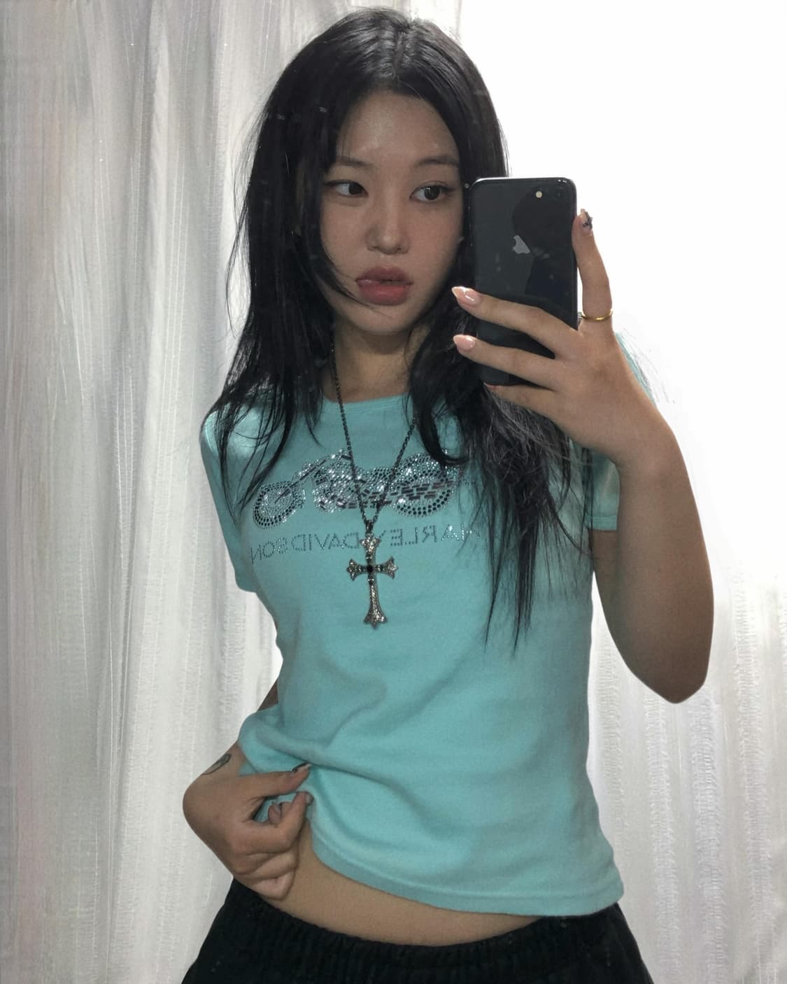 할리데이비슨 민트 큐빅 바이크 반팔 탑 상품이미지1