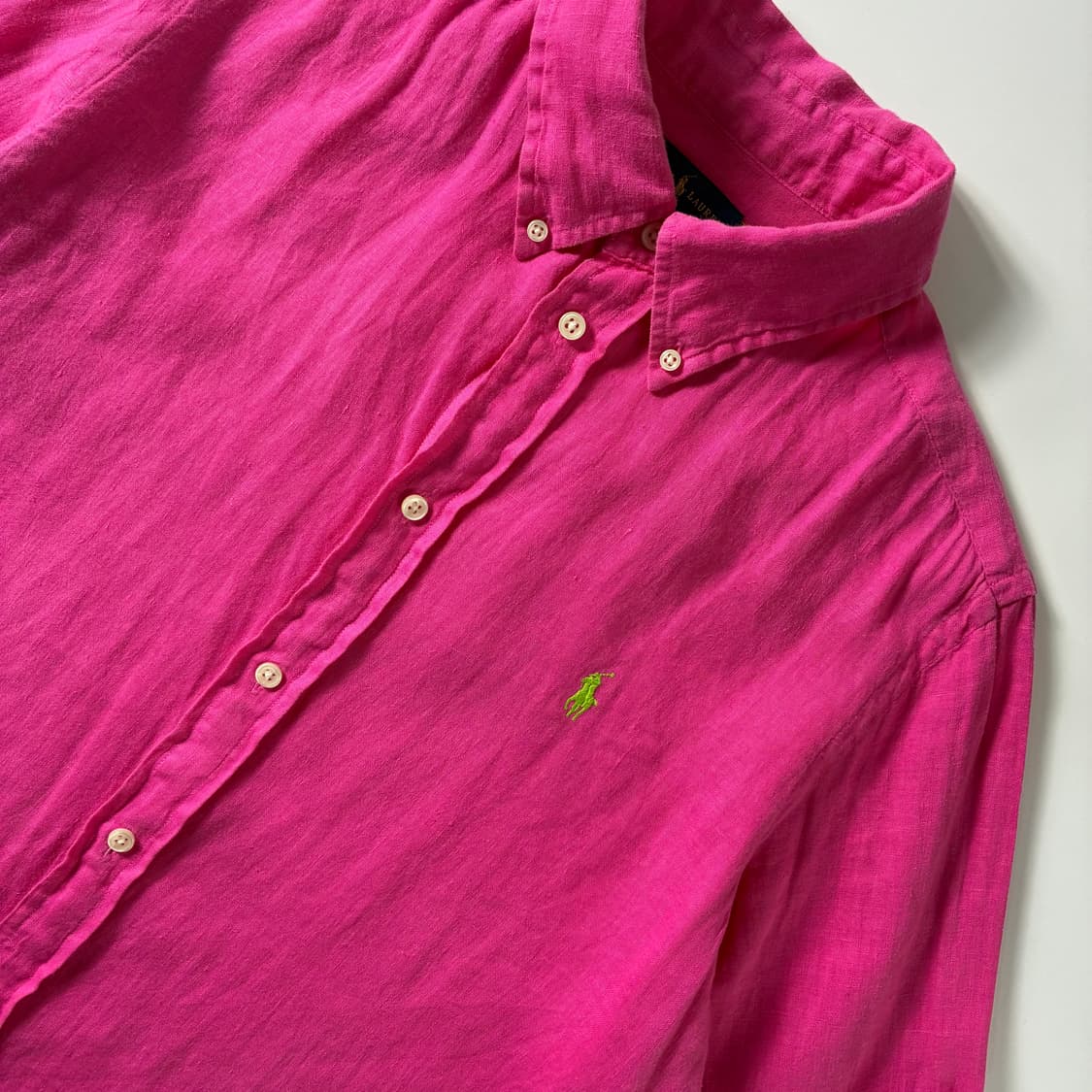 Polo  폴로 랄프로렌 신형 자수 핑크 린넨 셔츠  상품이미지3