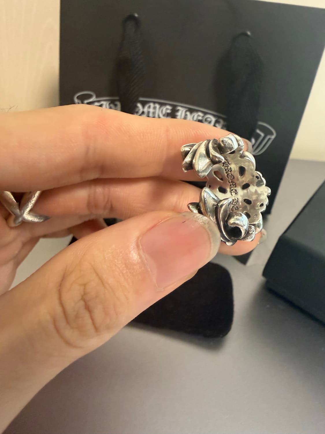 [us8.5] 크롬하츠 더블 플로랄링 상품이미지3