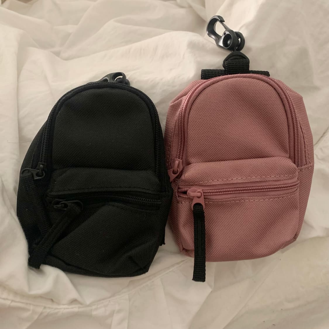 키링 무인양품 무지 발수 미니 륙색 백팩 파우치 핑크 블랙 두개 일괄 상품이미지9