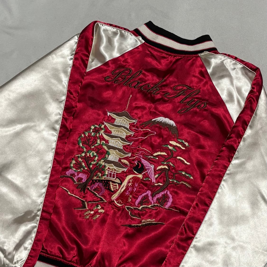 M jpn vtg 용자수 레드 스카쟌 상품이미지1