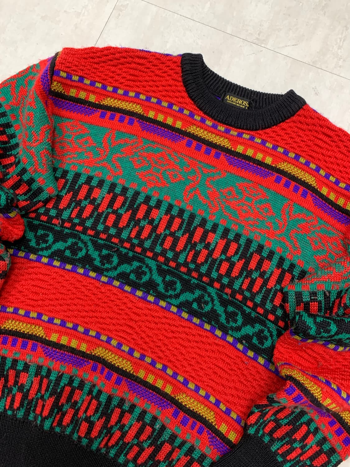 Aderos 레드 패턴 니트 #452 상품이미지2