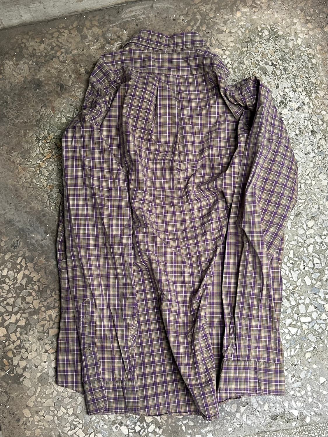 빈티지 00s 폴로 너드깔 퍼플 포니 오버핏 체크셔츠 상품이미지4