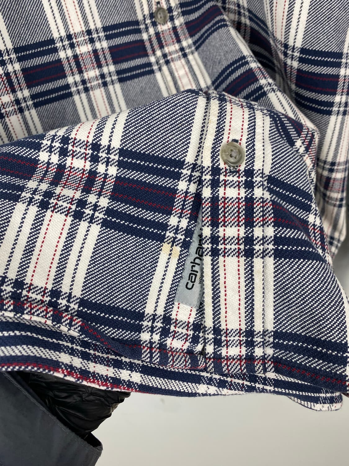 칼하트 WIP 오티스 체크 후드 셔츠 L 상품이미지4