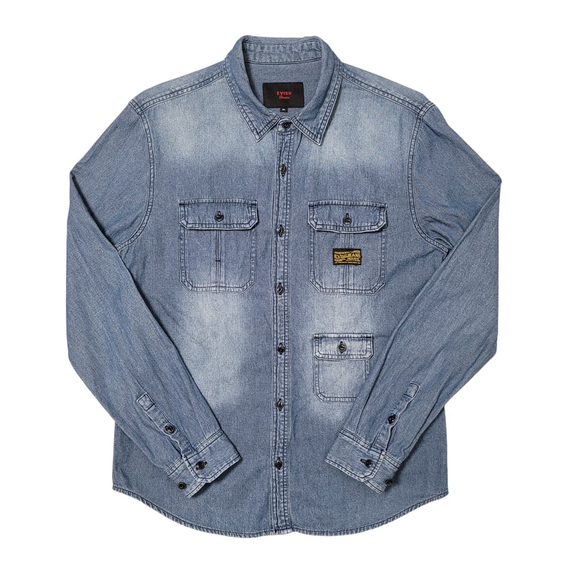 EVISU 에비수 포켓 빈티지 워싱 데님 셔츠 상품이미지1