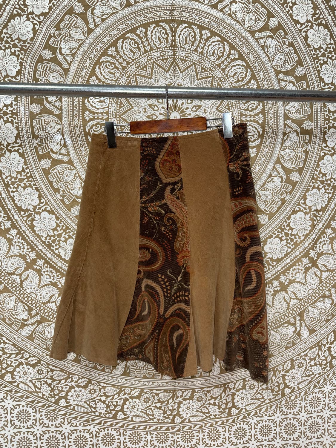 빈티지 여성 코듀로이 페이즐리 미디스커트  상품이미지3