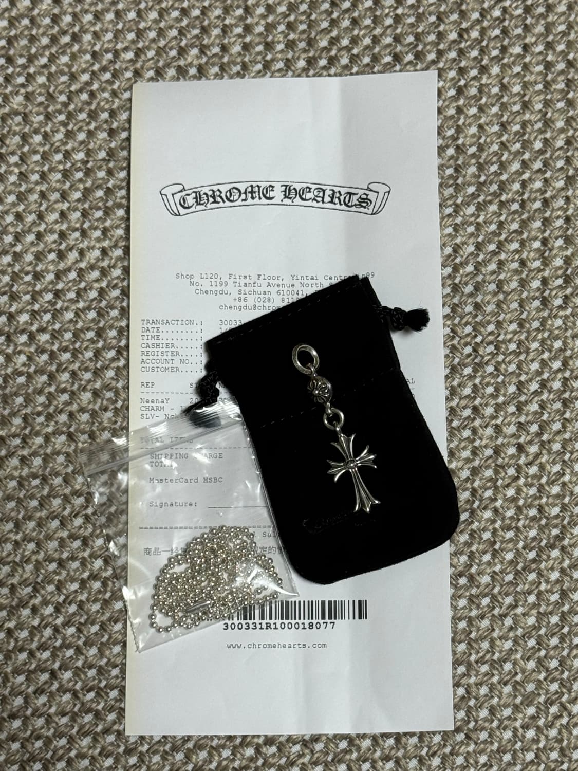 [새상품] 크롬하츠 원볼 타이니 크로스 팬던트 상품이미지1