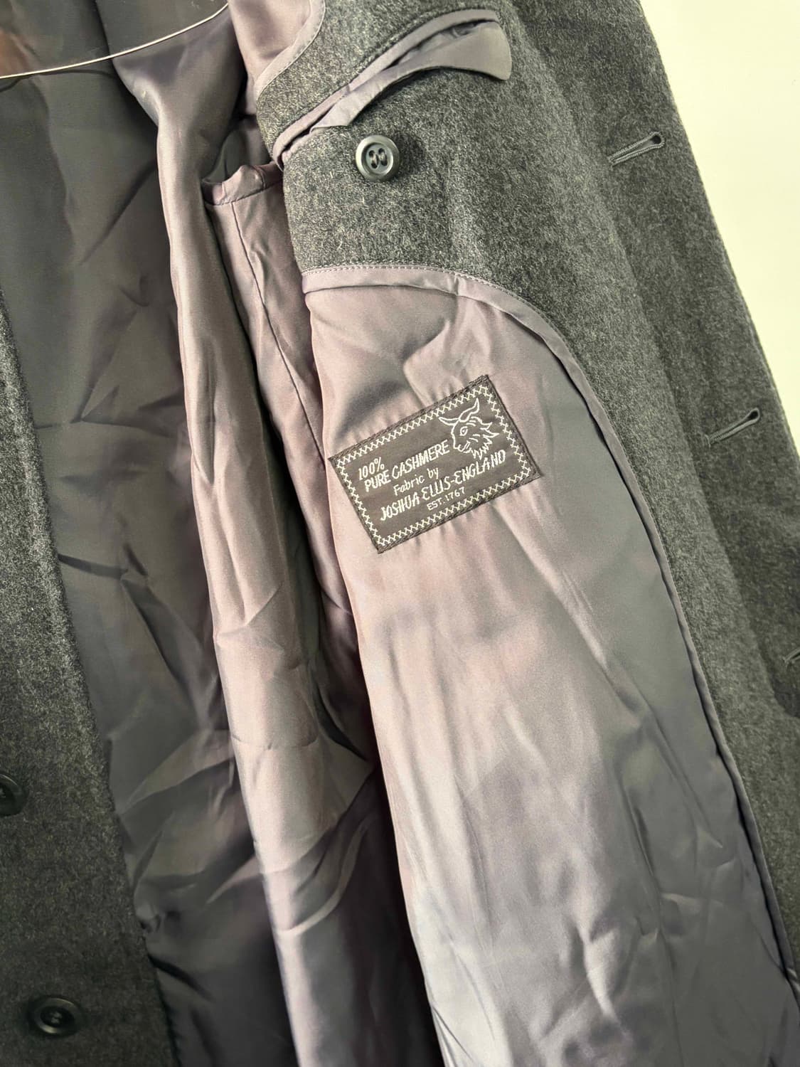 일본제 캐시미어 100 블렌드 차콜 코트 상품이미지5