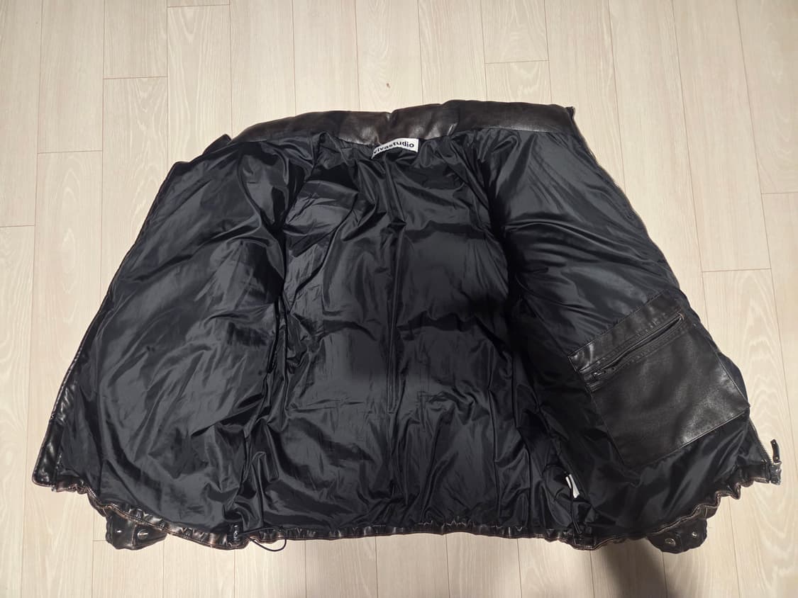 비바스튜디오 브라운 레더 덕다운패딩 XL 상품이미지2