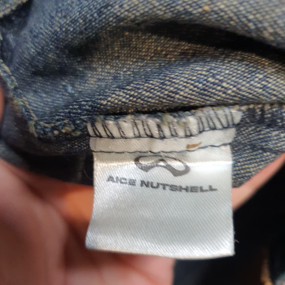 AICE NUTSHELL 패치워크 반팔 데님 셔츠 상품이미지4