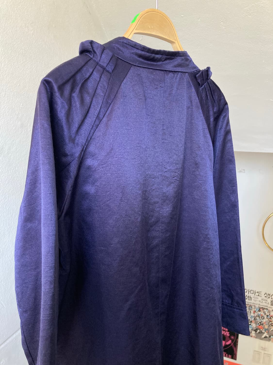 새틴•러플 바이올렛 트렌치 롱코트 상품이미지6