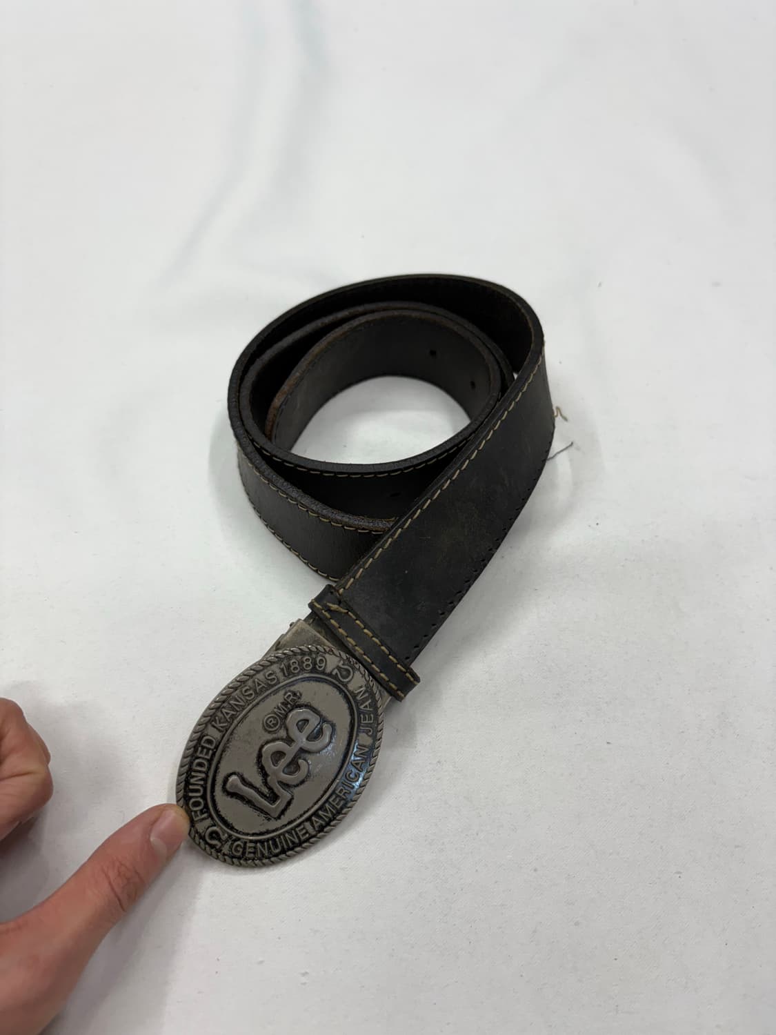 LEE 빈티지 카우보이 웨스턴 은장 버클 벨트 상품이미지1