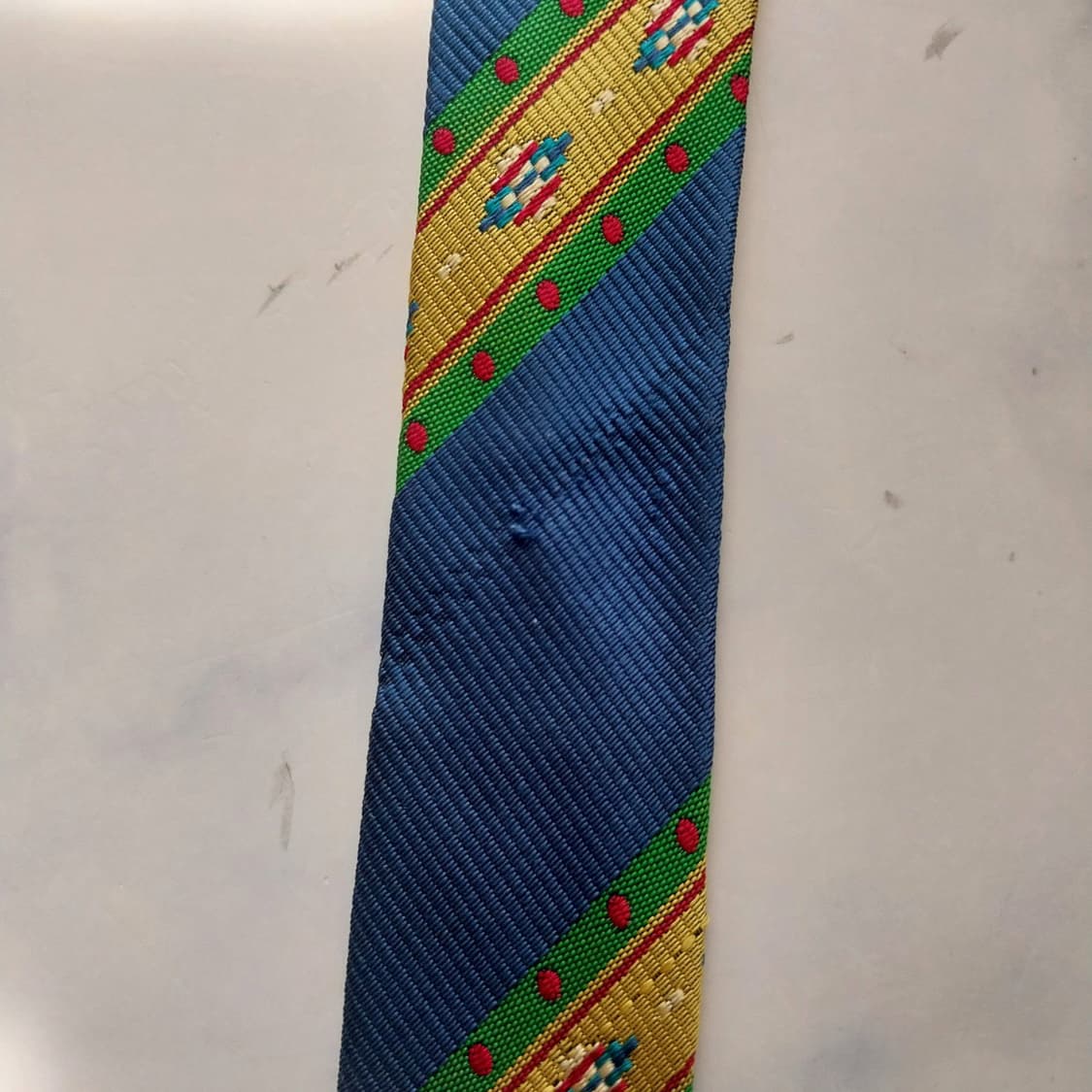 발렌티노 실크 블루 자카드 패턴 넥타이 9.6cm A+등급 K2581
 상품이미지10