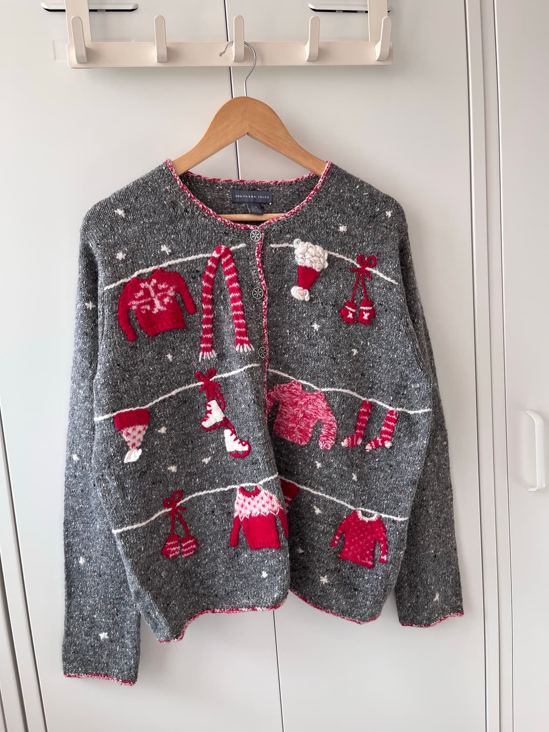 Northern Isles 눈꽃송이 자수 니트 가디건 상품이미지4