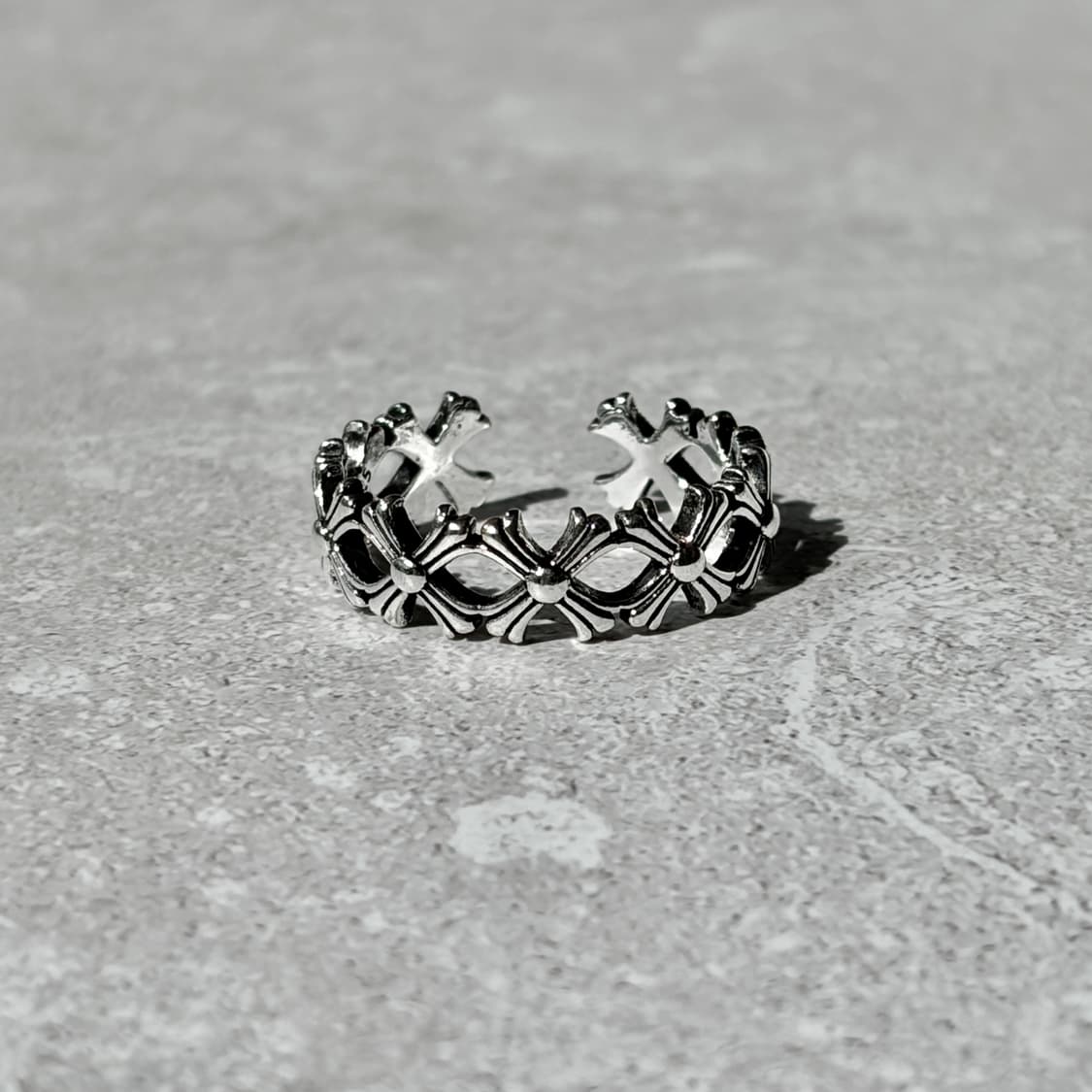 Oribell 크롬 멀티 크로스 링크 925실버 오픈링 반지 상품이미지2