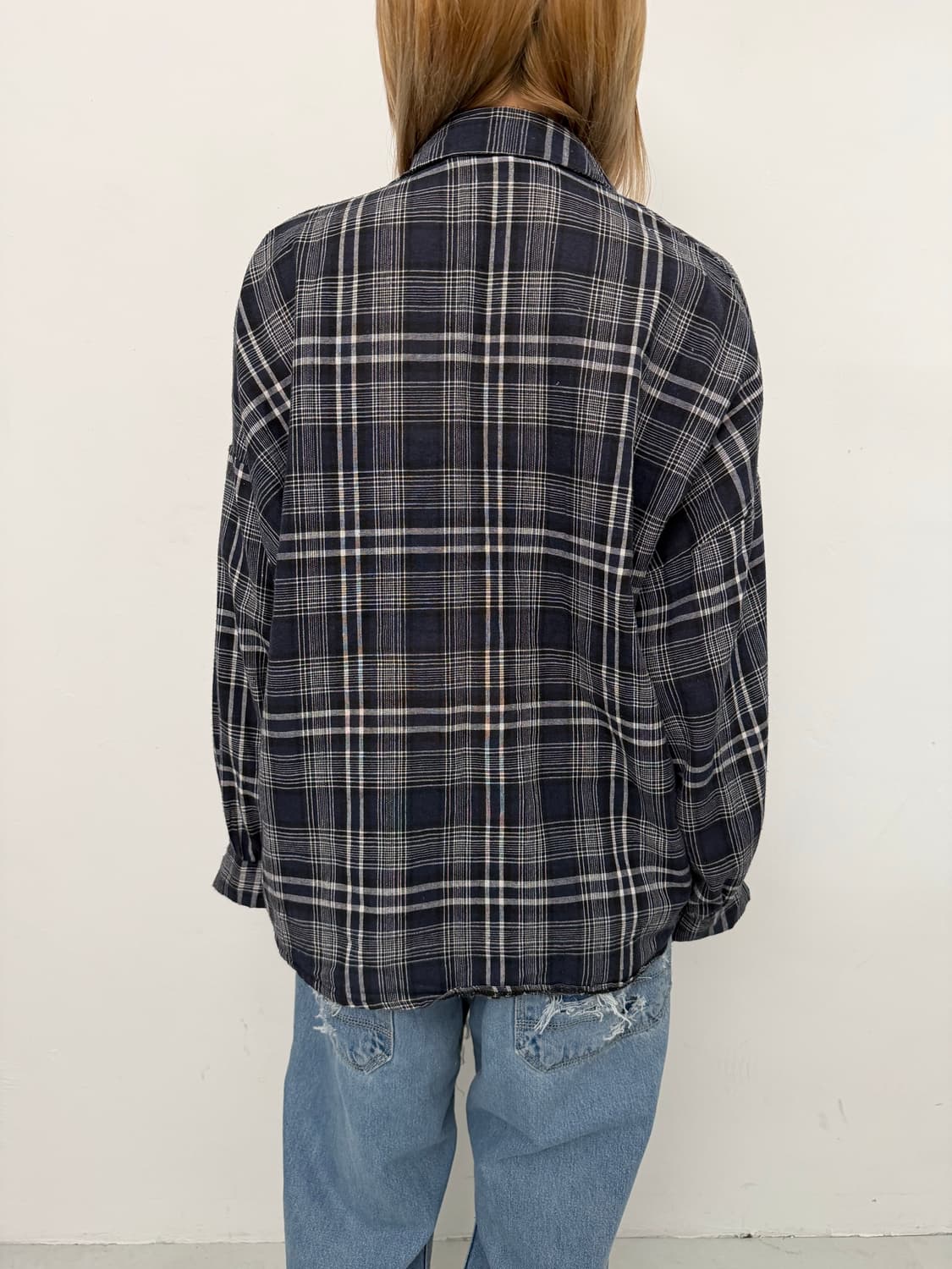 블랙 체크 루즈 셔츠  상품이미지3